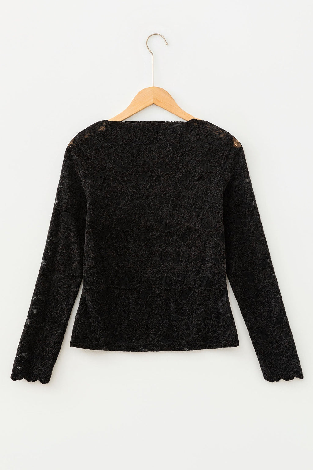 Lace Stand Neck Long Sleeve Elegant Top