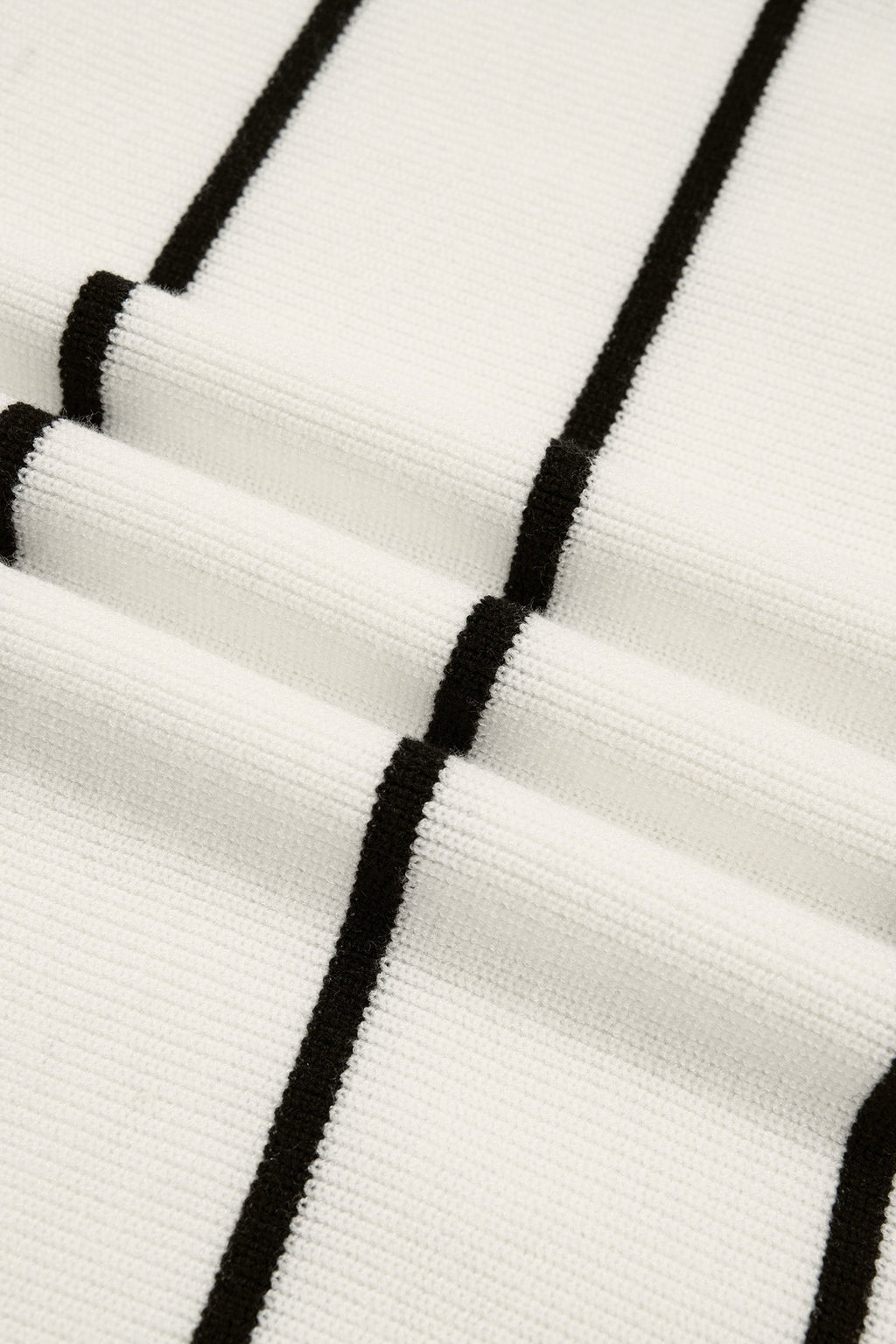 Stripe Ribbed Knit 3/4 Sleeve Sweater Tee