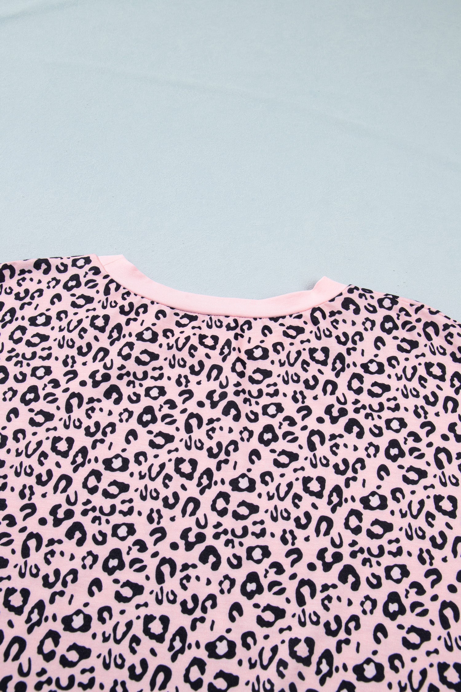 Plus Size Leopard Stripe Contrast Patchwork Tee