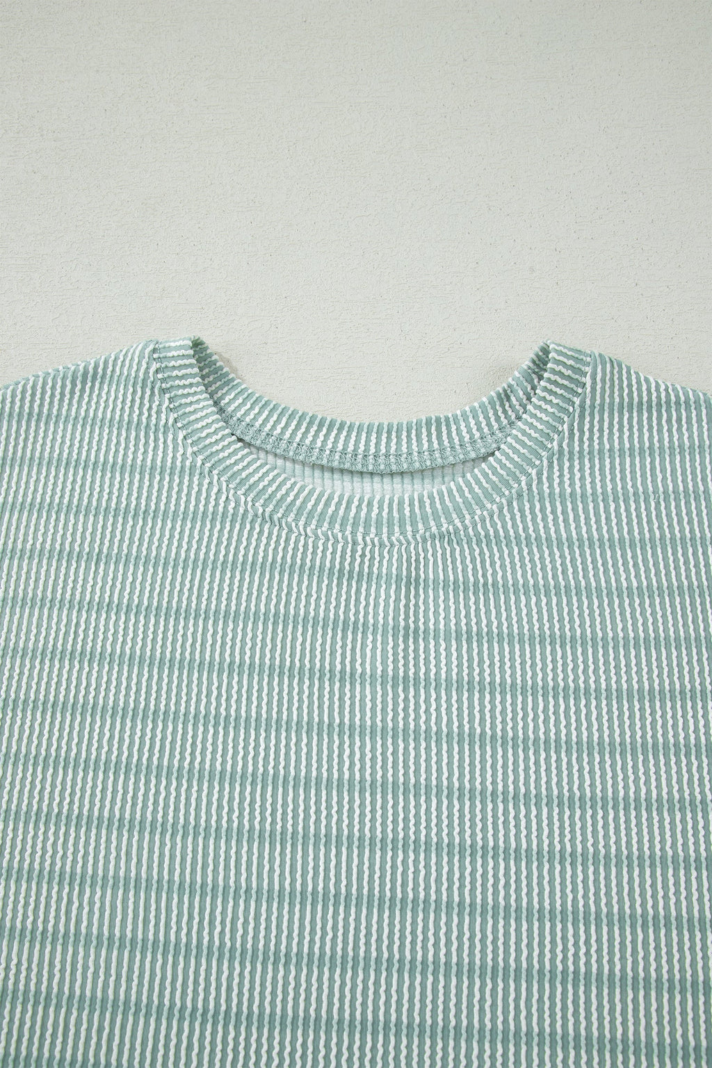 Stripe Corded Knit Tee & Drawstring Short Set