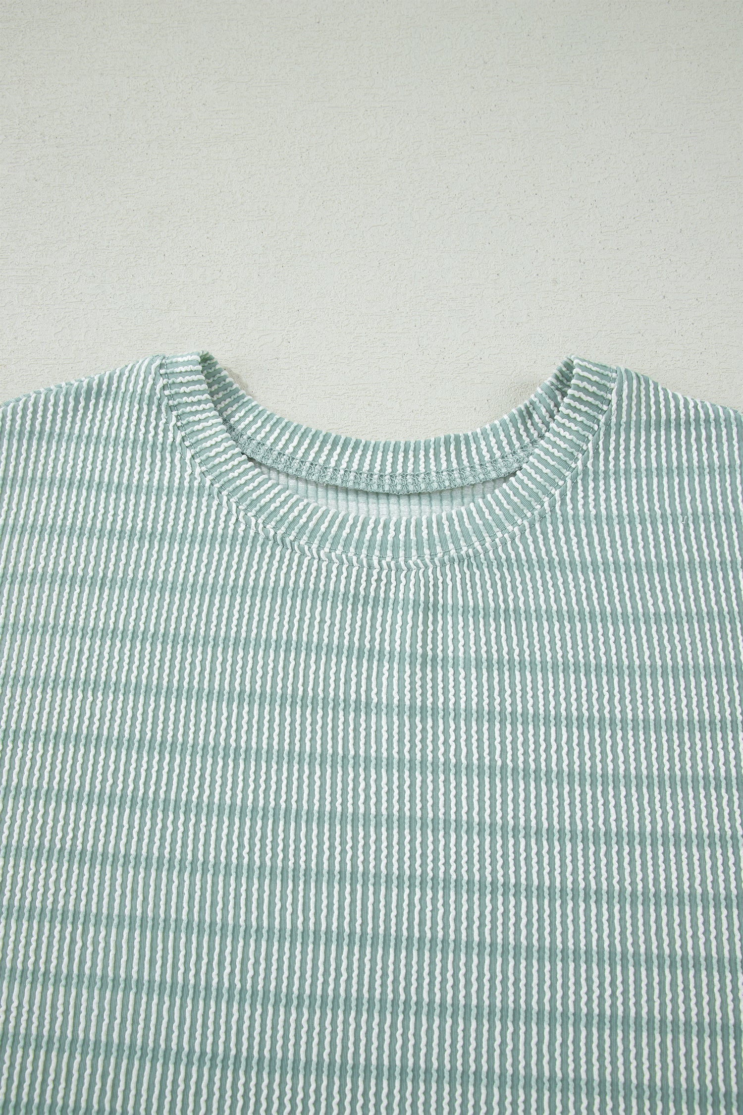 Stripe Corded Knit Tee & Drawstring Short Set