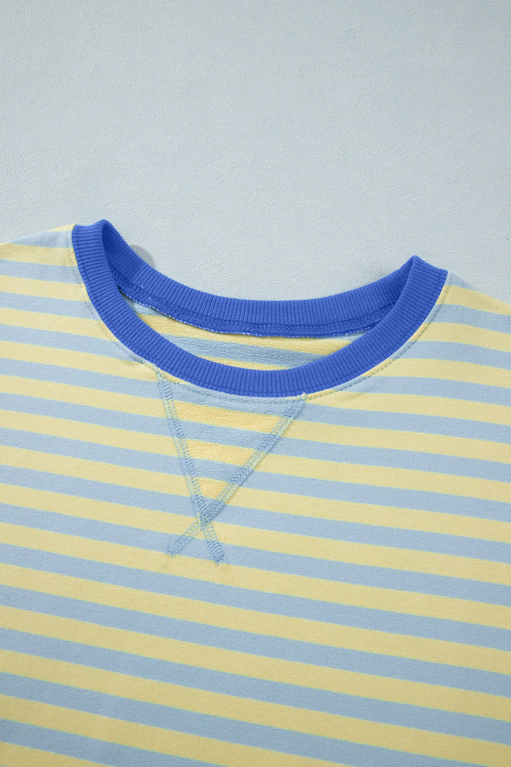 Stripe Colorblock Trim Short Sleeve Tee and Pants Set