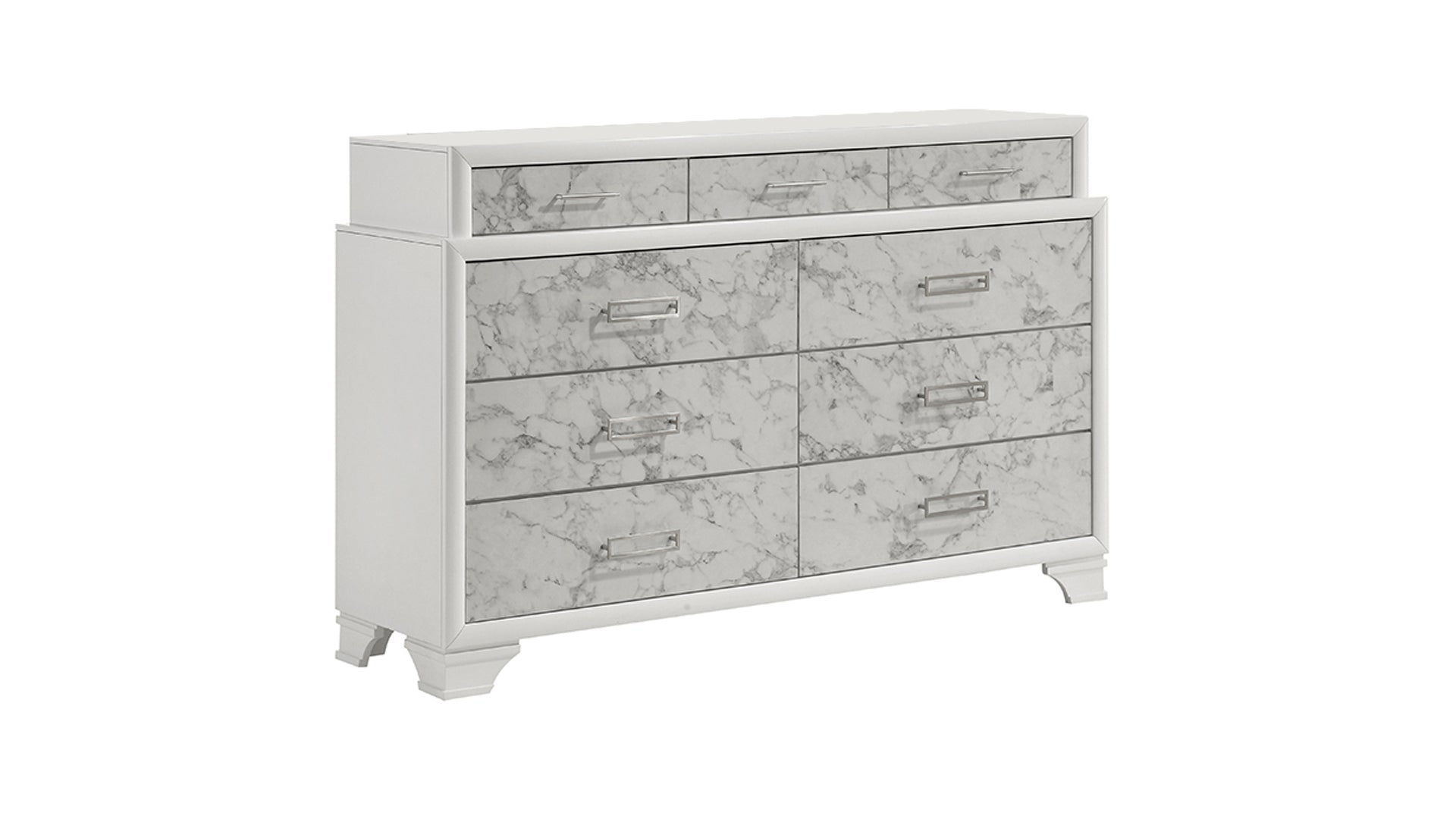 Soul Modern Style Queen 5PC Bedroom Set Made with wood in White(CA Inventory)