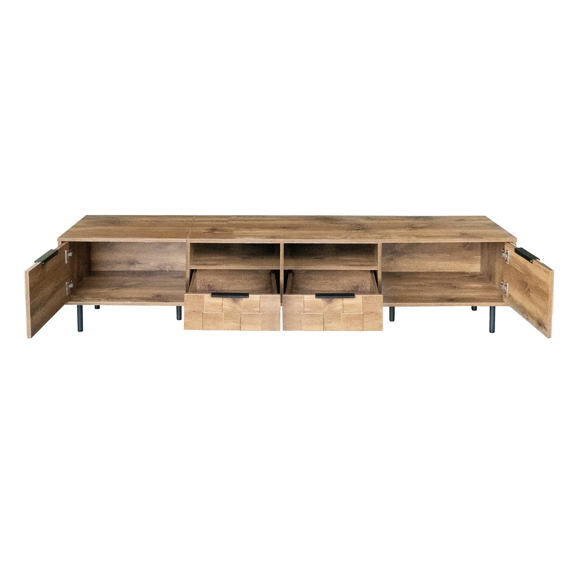 Mid Century TV Stand with 2 Drawers, Media Console Table for TVs up to 85'', Entertainment Center with Storage for Living room, Bedroom, Home Theatre