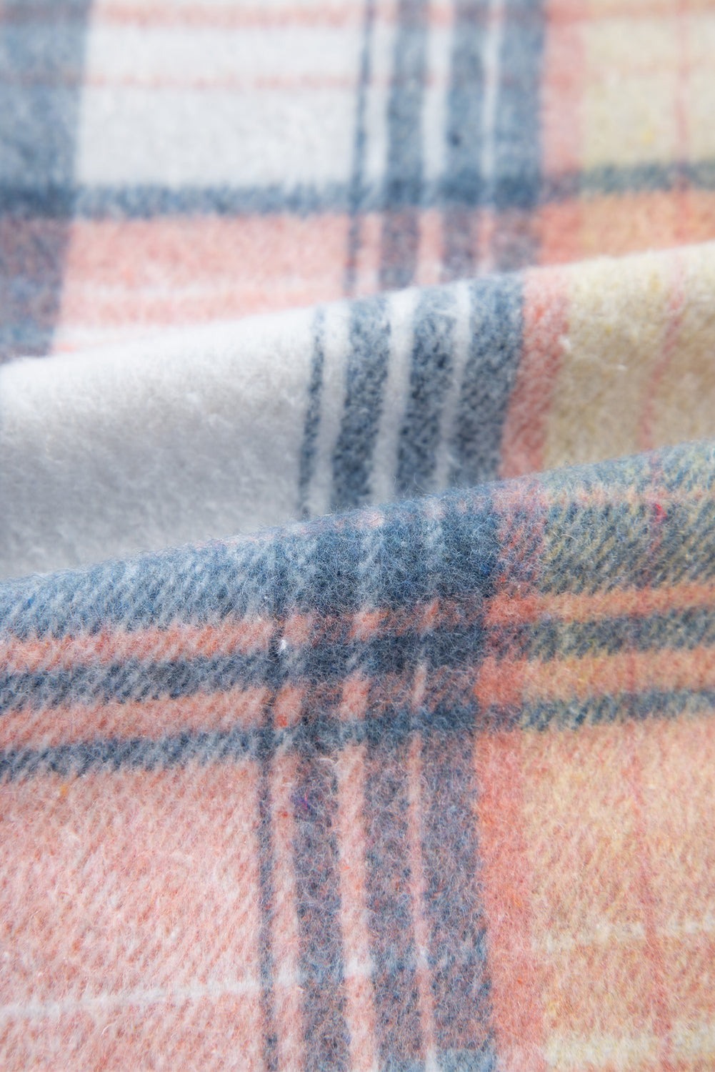 Plaid Corduroy Patchwork Chest Pocket Buttoned Shacket