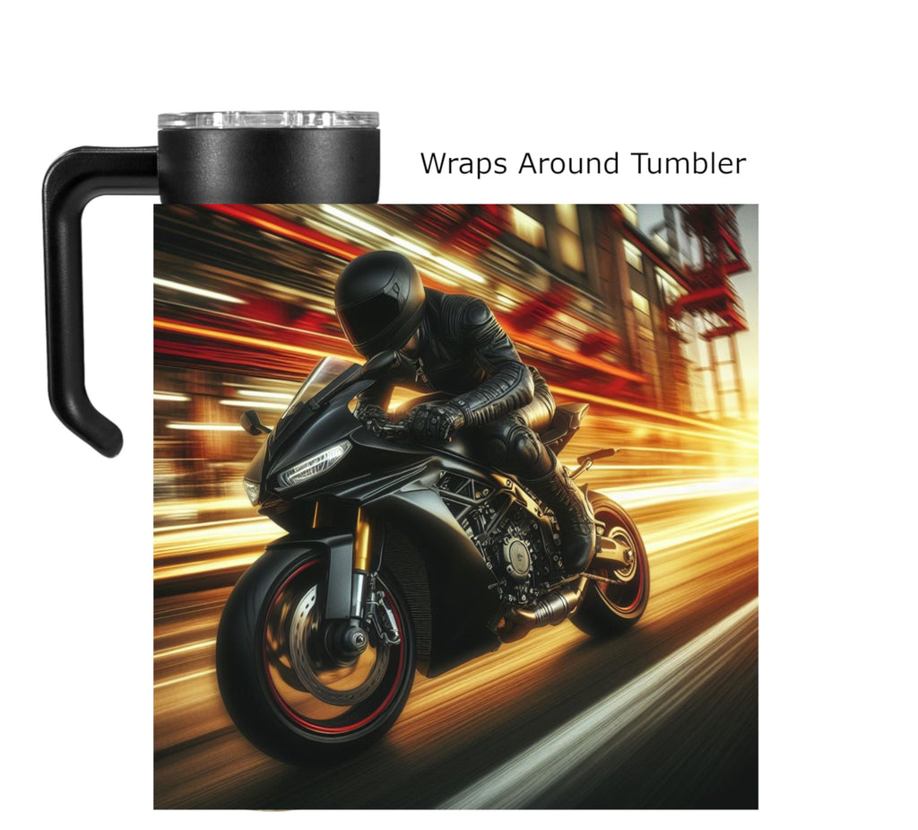 Speeding Motorcycle 20oz Insulated Water Bottle with Screw On Handle