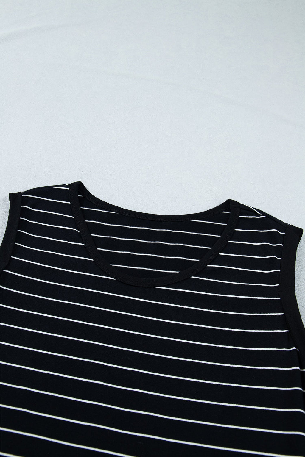 Stripe Drawstring Waist Pocketed Mini Dress