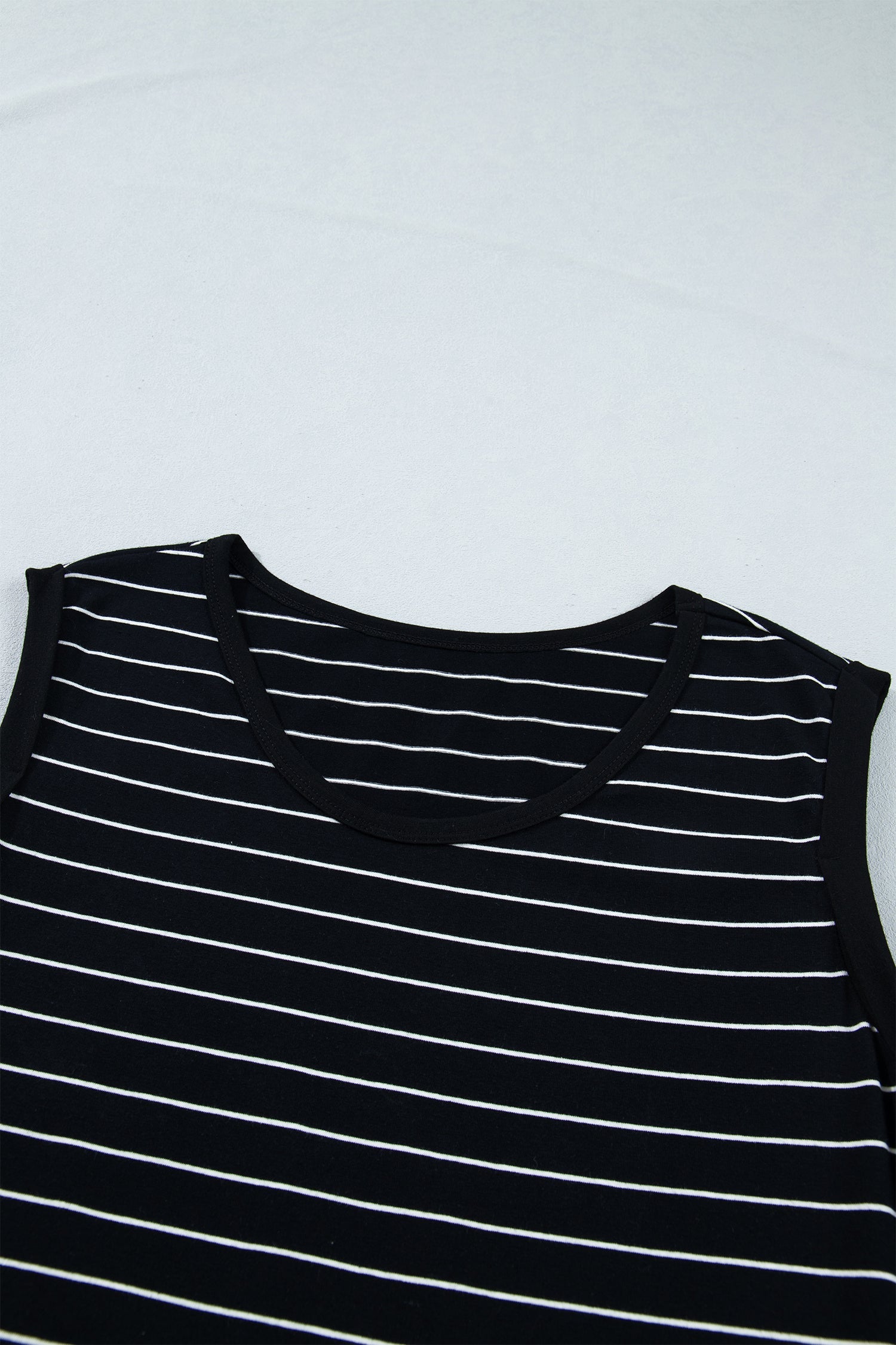 Stripe Drawstring Waist Pocketed Mini Dress