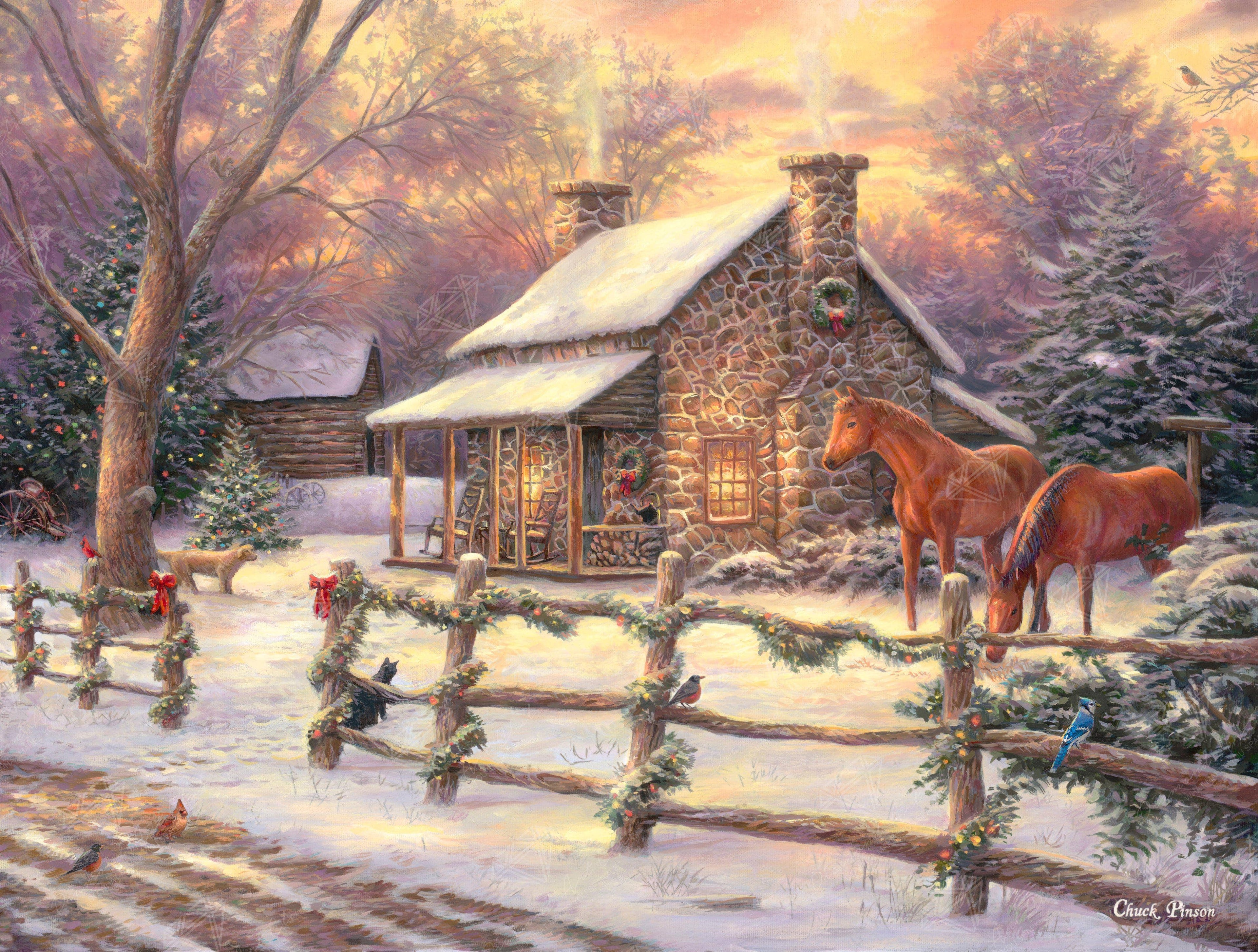 Diamond Art Club – Marianne’s Winter Hideaway Diamond Painting (Square Drill, 29" x 22")