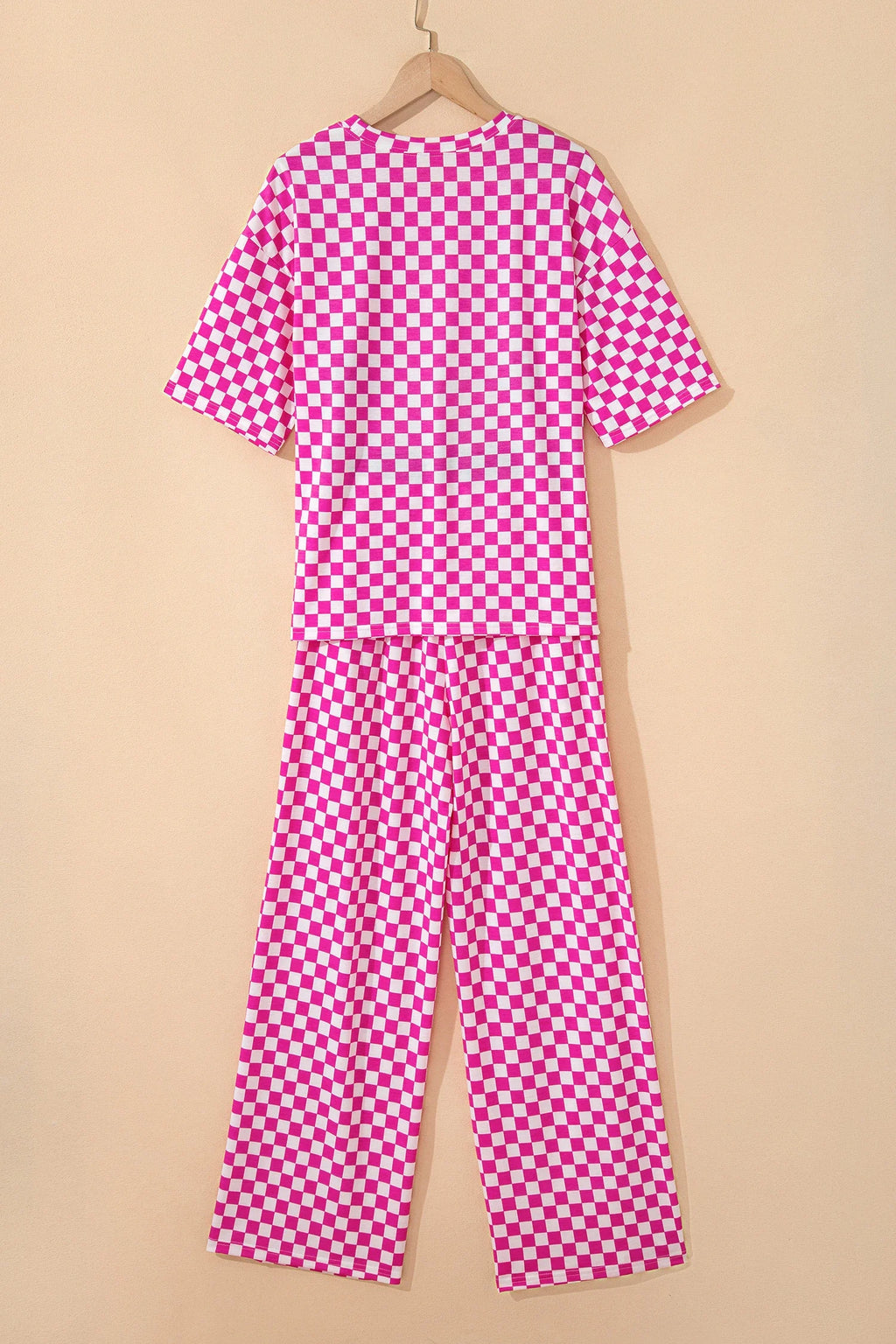 Checker Short Sleeve Tee & Pants Lounge Set