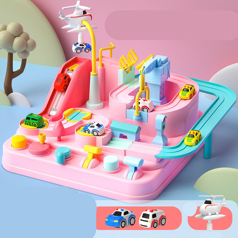 Adventure Parking Lot Car Track – Interactive Rail Toy Set for Kids