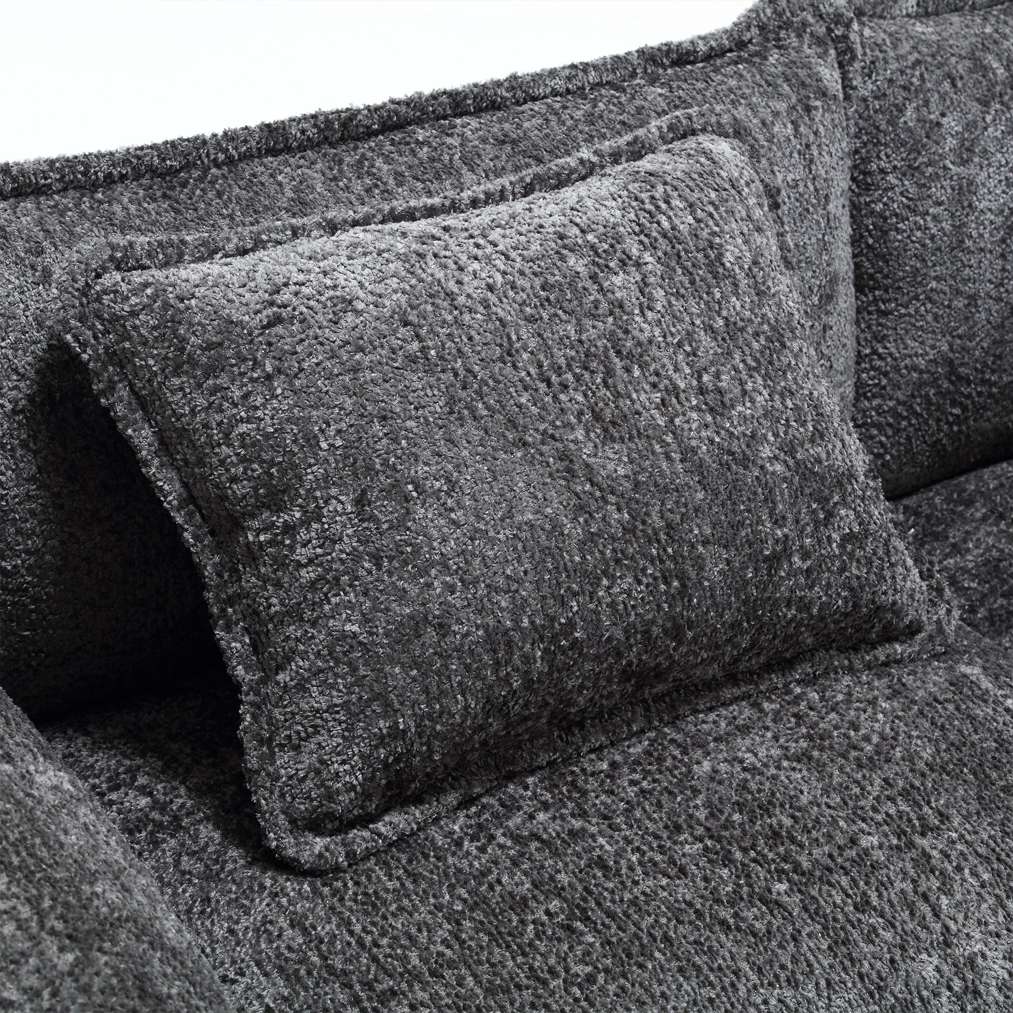 UNITED WE WIN 112' Oversized Sectional Sofa Cloud Couch for Living Room, Modern Chenille L Shaped Couch, Comfy Boucle Modular Sofa Sleeper with Moveable Ottoman & Memory Foam