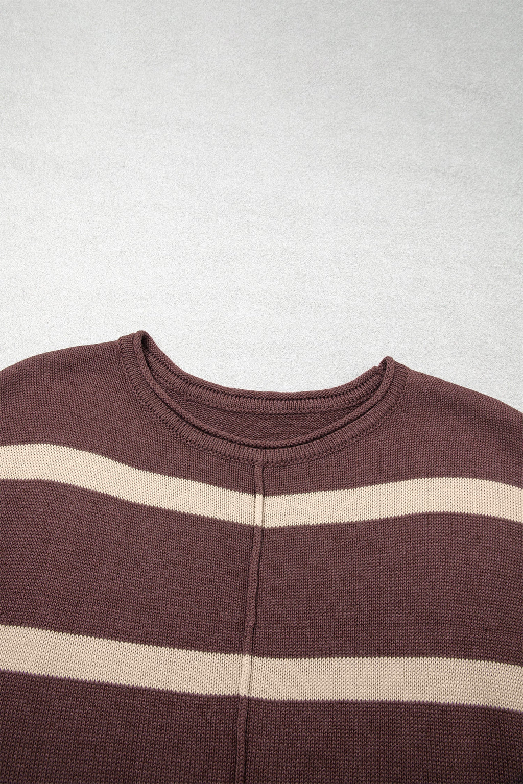 Plus Size Stripe Short Sleeve Sweater Knit Top