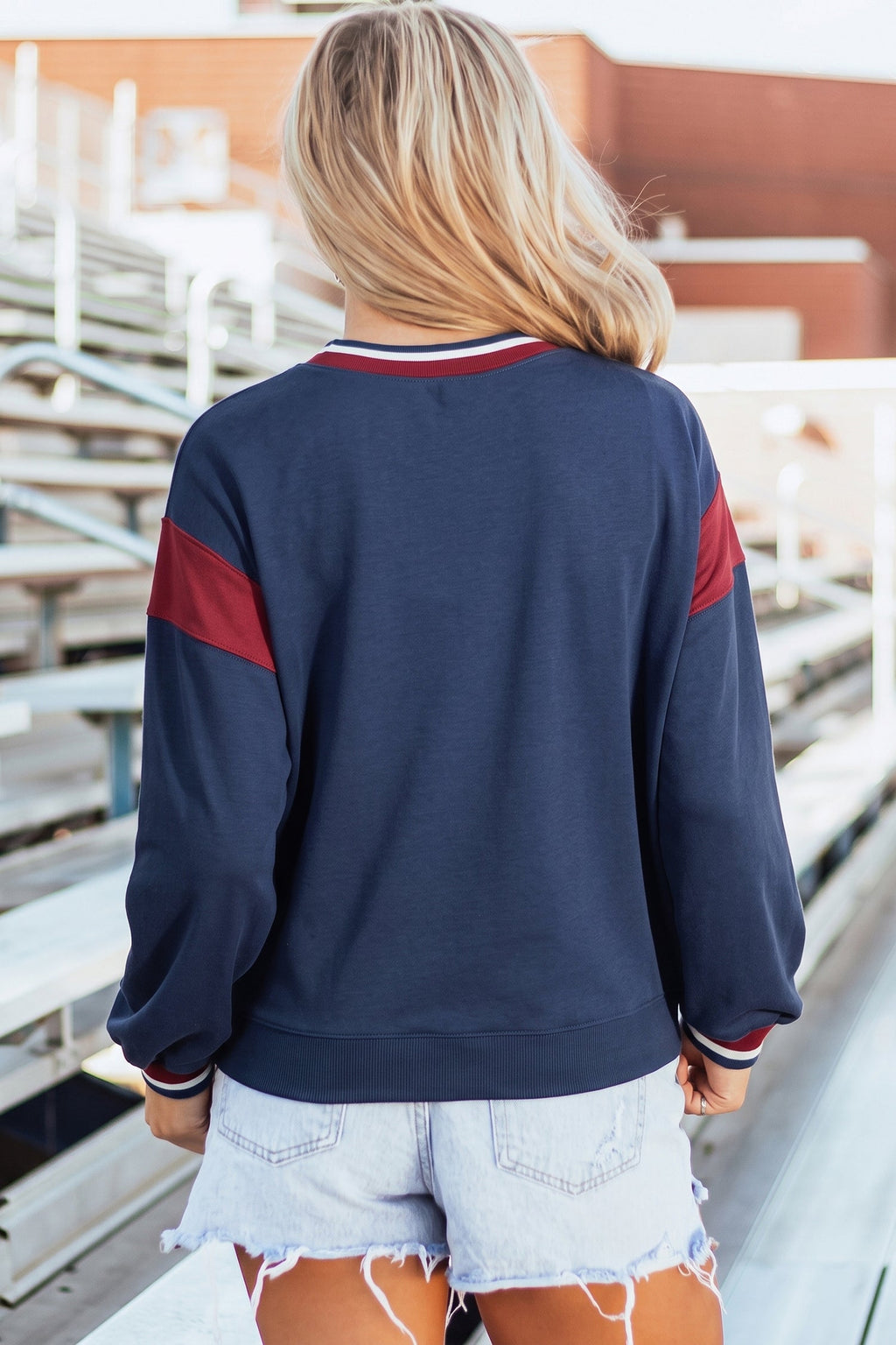ATHLETIC DIVISION Colorblock Long Sleeve Graphic Sweatshirt