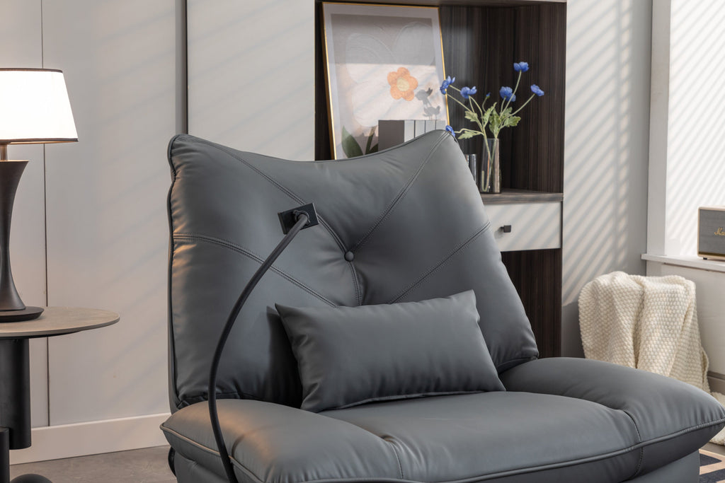 270 Swivel Glider Recliner Chair, Power Recliner Rocking Chair, USB Port Charge for Nursery Chair with Atmosphere Lamp for Living Room Bedroom Apartment