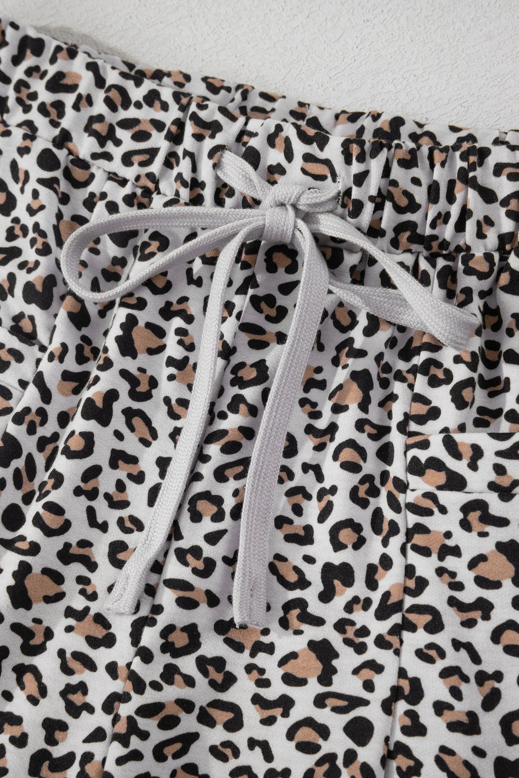 Leopard Loose Tee & Drawstring Waist Pants Set
