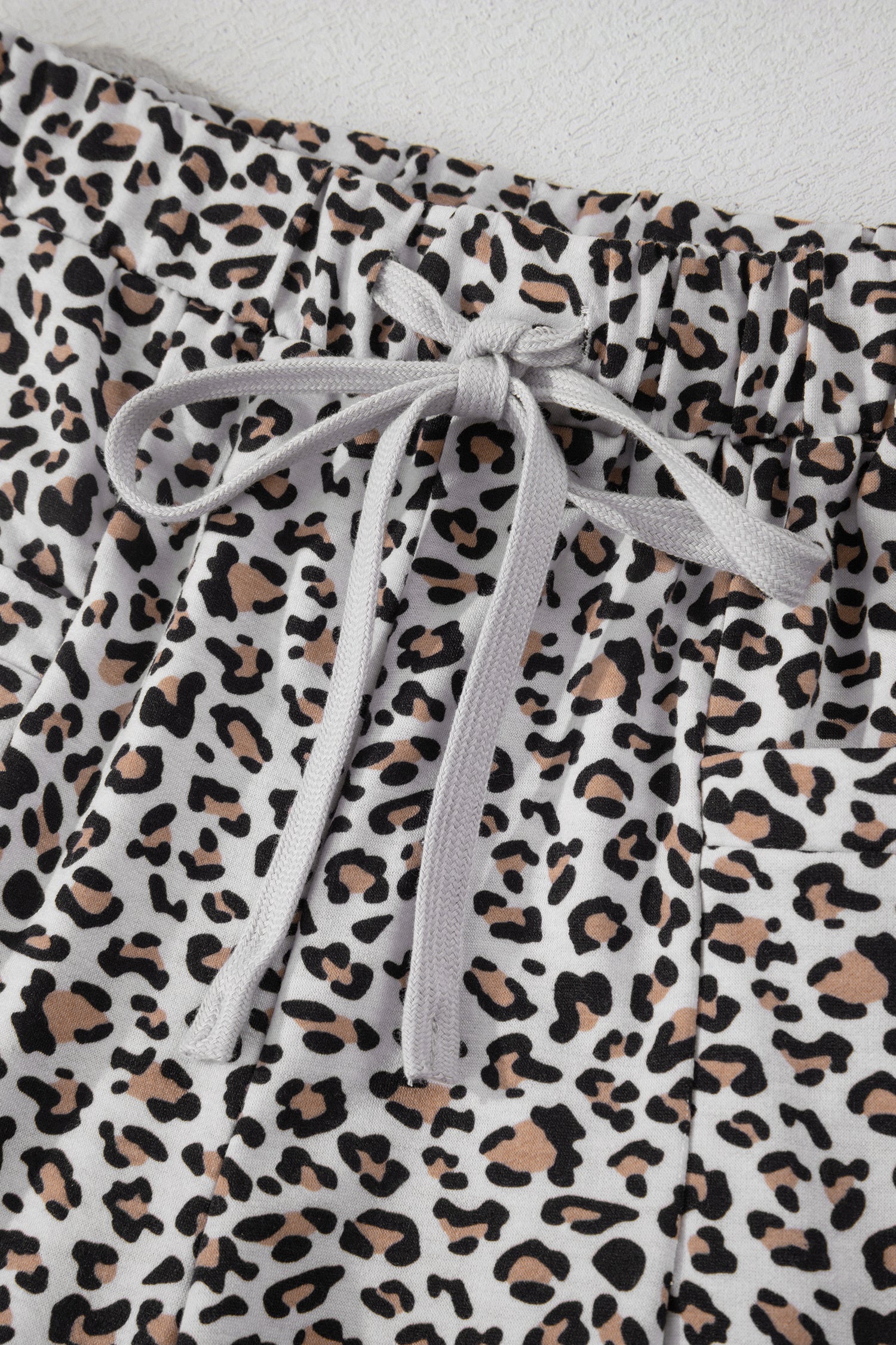 Leopard Loose Tee & Drawstring Waist Pants Set