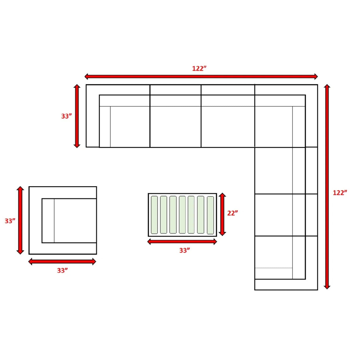 Stylish Entertainment Sectional Set, Outdoor Living