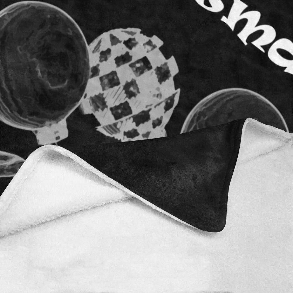 Merry Christmas Black and White Ultra-Soft Micro Fleece Blanket 40" x 50" (Made in USA)