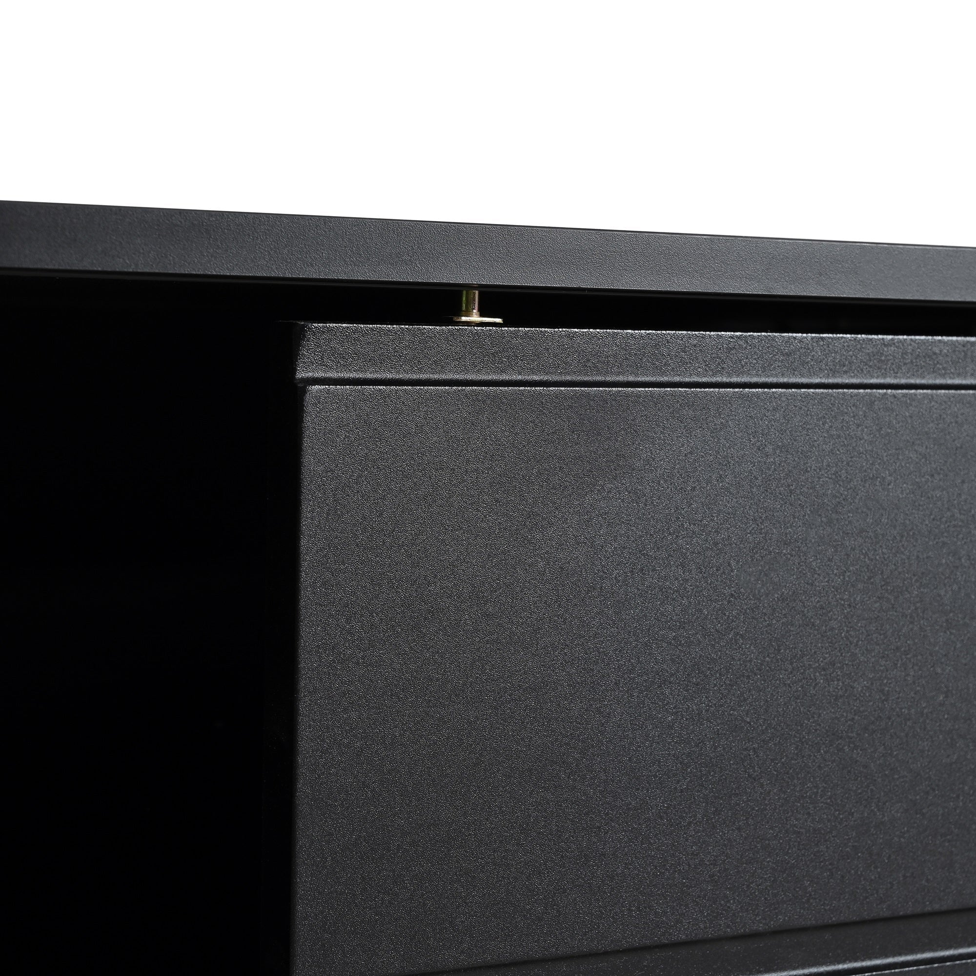 ON-TREND Modern TV Stand with Fluted Glass Door for TVs Up to 100', Media Console with Sliding Door & 2 Drawers, Free-Combination Entertainment Center with LED Light for Living Room, Bedroom, Black