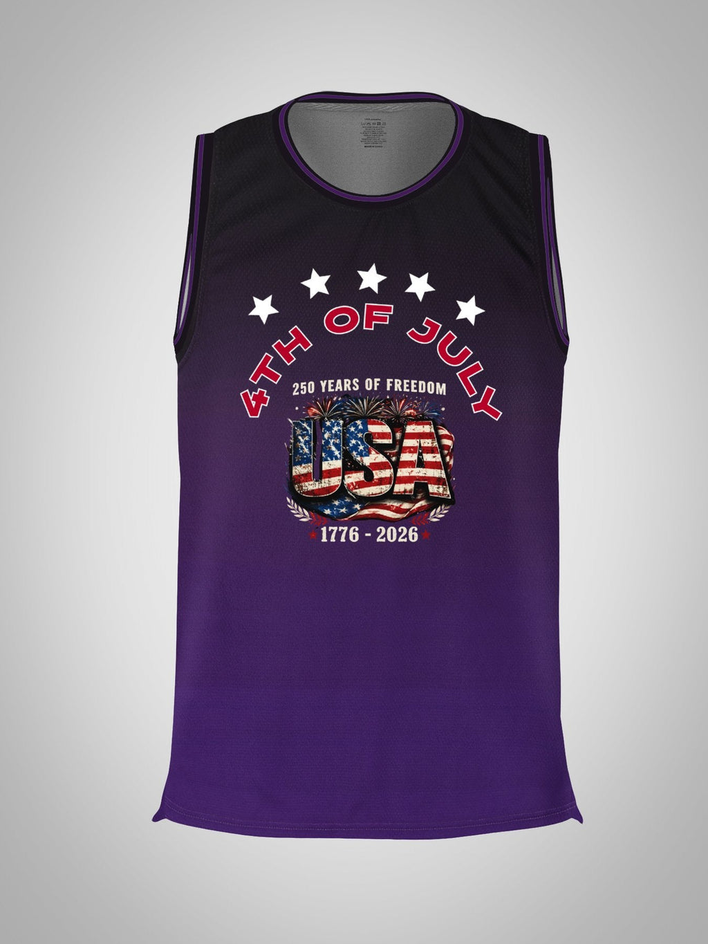 4th of July Adult Purple Basketball Uniform| Ships From USA