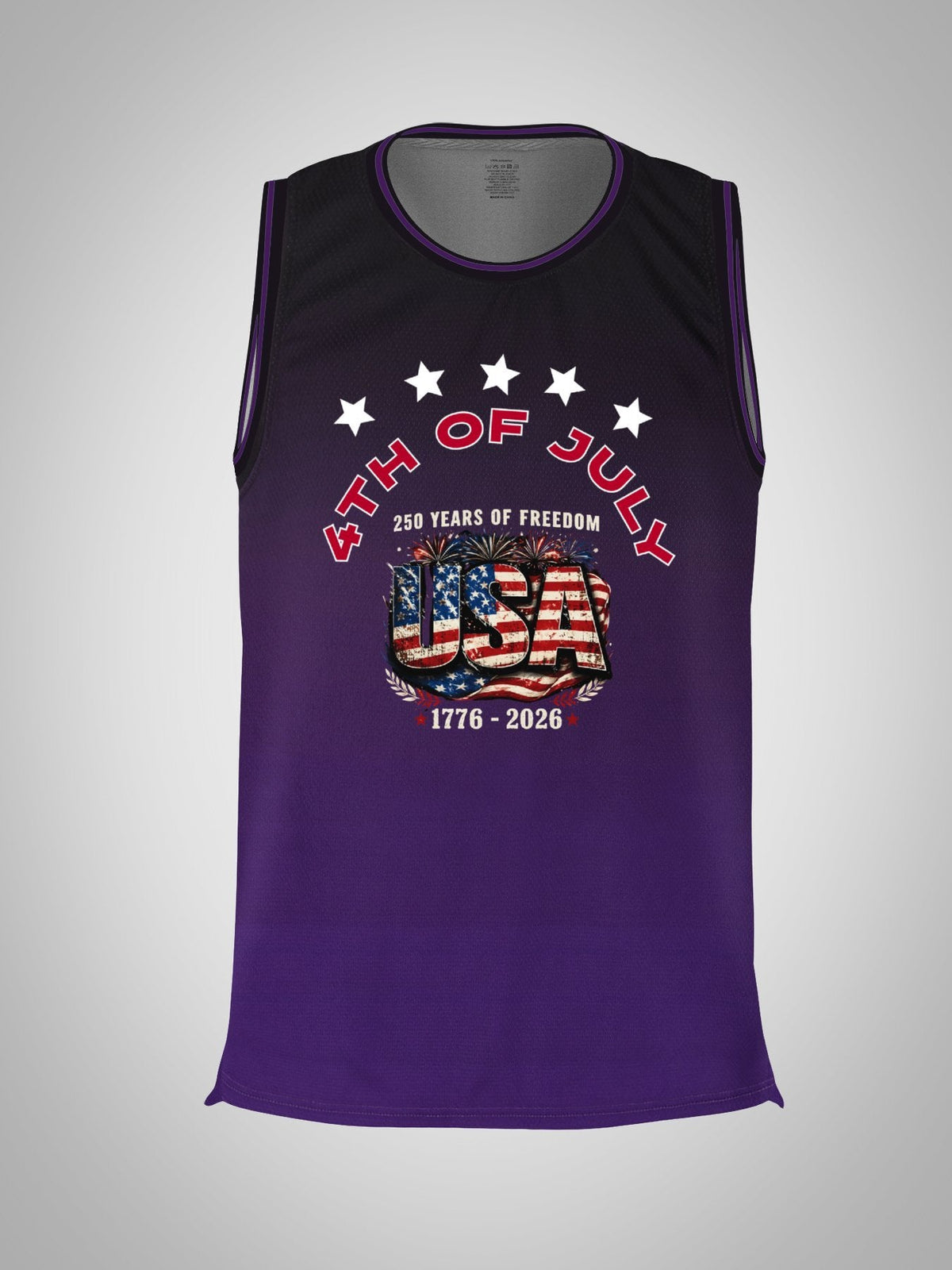 4th of July Adult Purple Basketball Uniform| Ships From USA