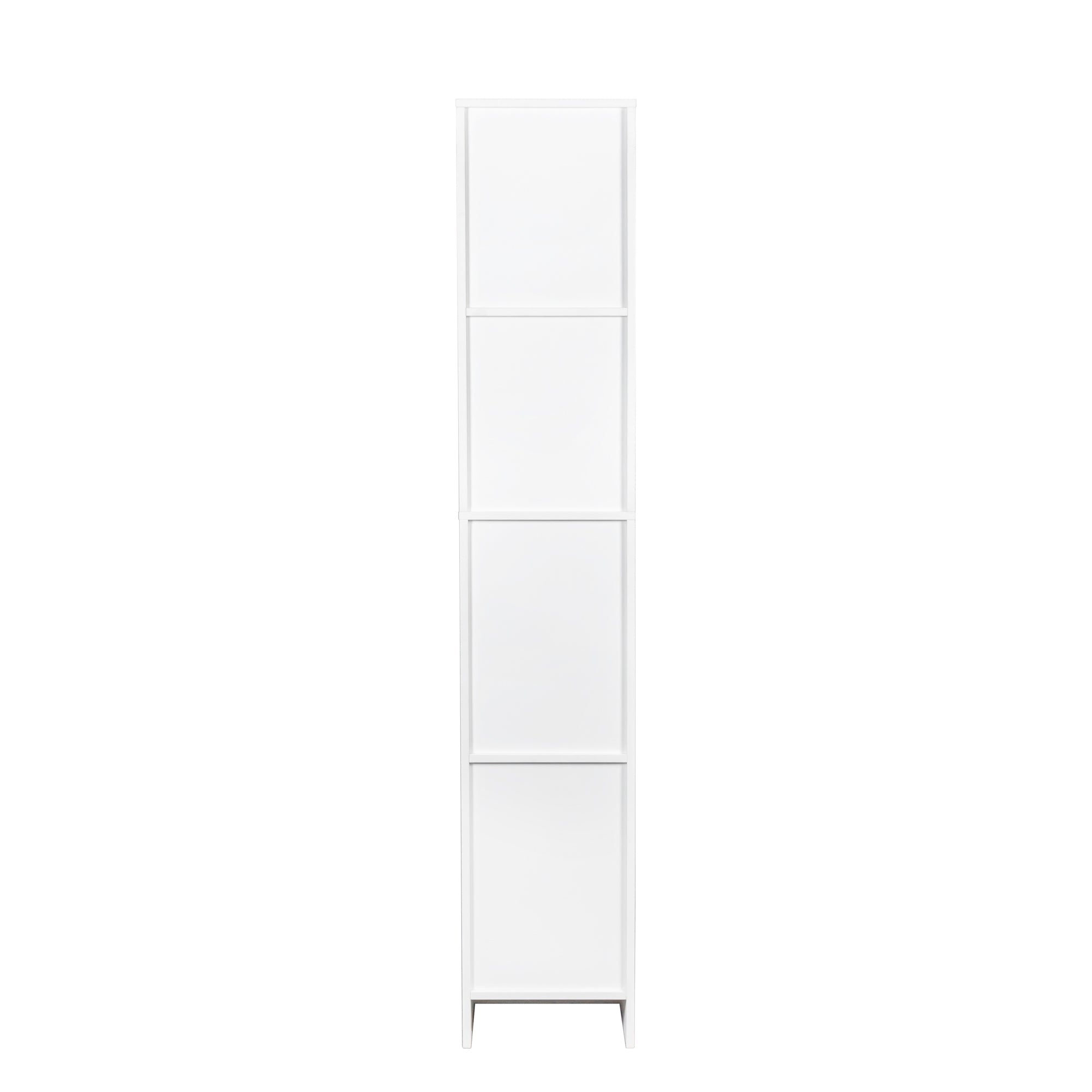 Elegant White Freestanding Cabinet with Inadjustable Shelves and Two Doors for Kitchen and Dining Room