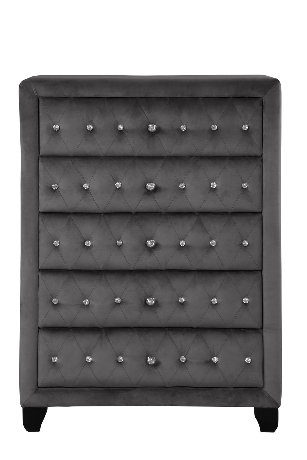 HAZEL Queen 5 Pc Tufted Upholstery Bedroom Set Made with Wood In Gray(CA INVENTORY)