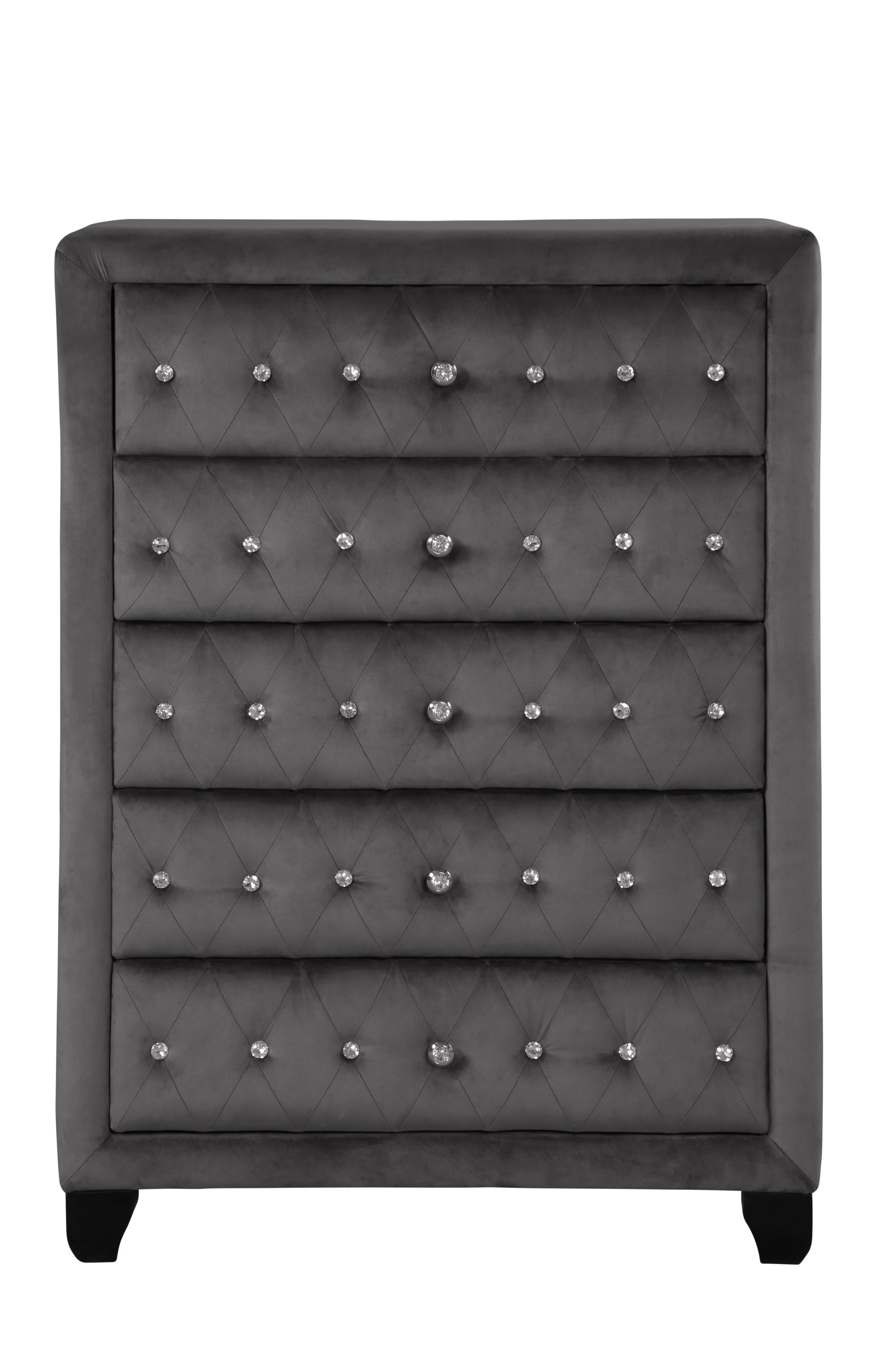 HAZEL Queen 5 Pc Tufted Upholstery Bedroom Set Made with Wood In Gray(CA INVENTORY)