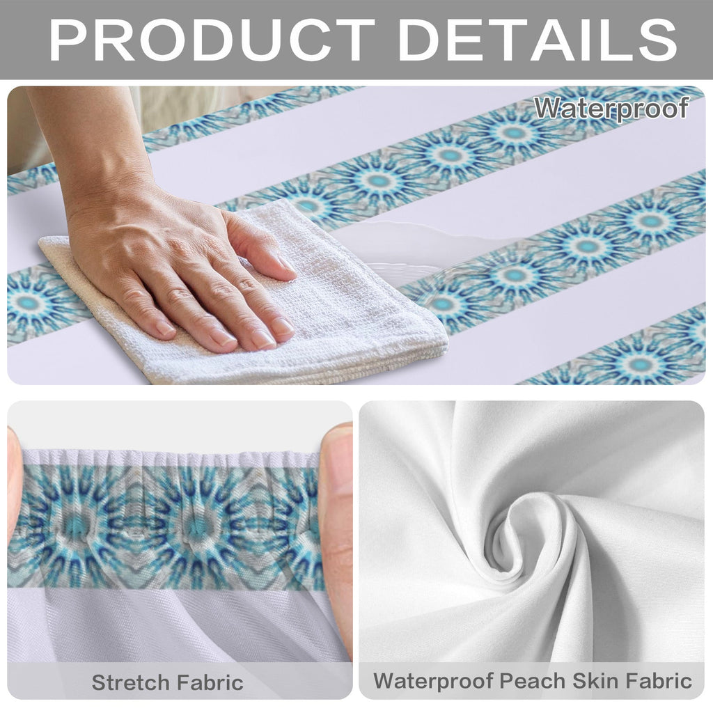 Green and White Stripes Picnic Table & Bench Covers Set 60"X30" | Ships from USA