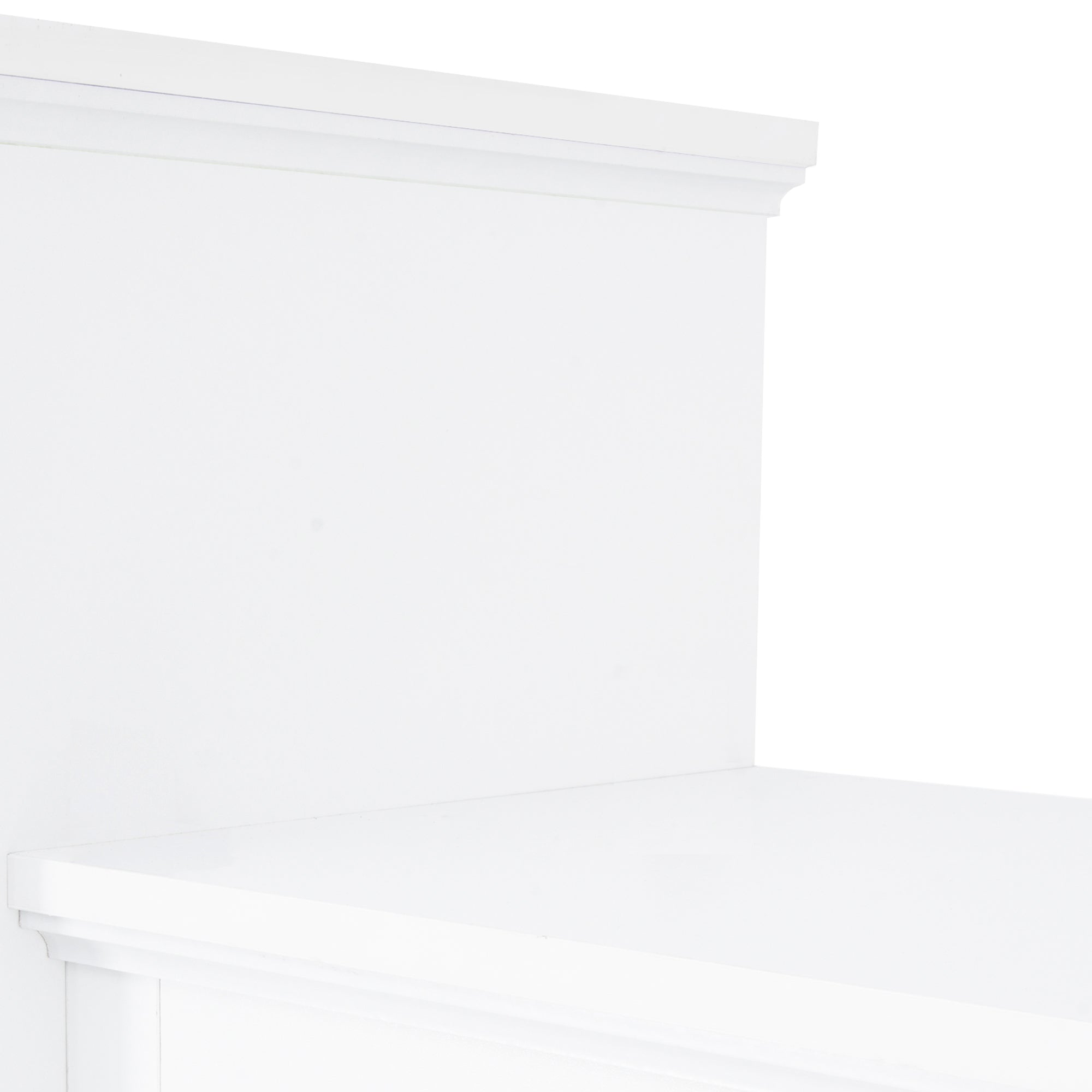 [VIDEO provided] ON-TREND Minimalism Entertainment Wall Unit with Bridge, Modern TV Console Table for TVs Up to 70', Multifunctional TV Stand with Tempered Glass Door, White (Old SKU: SD000009AAK)