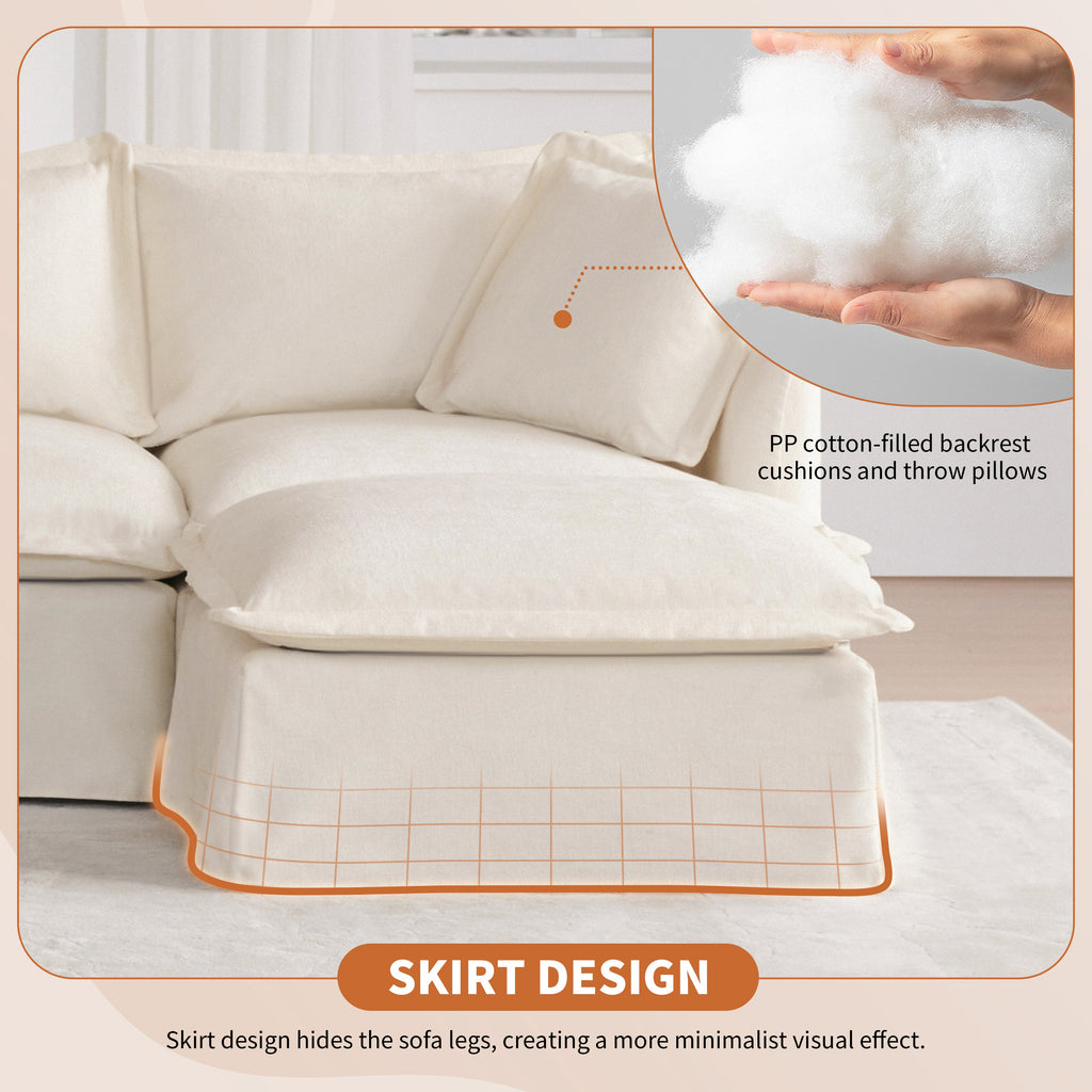 [VIDEO+NEW]131'' Modular Sectional Sofa with Movable Ottoman and Console,Cup Holder,Wide Seat,6 Seat U Shaped Couch,Oversized Chenille Sofa with USB Charger for Living Room,Apartment,2 Colors