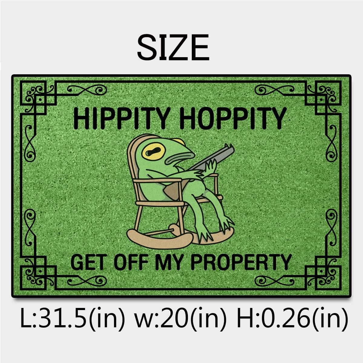Hippity Hoppity Get Off My Property Funny Frog Low Profile Doormat