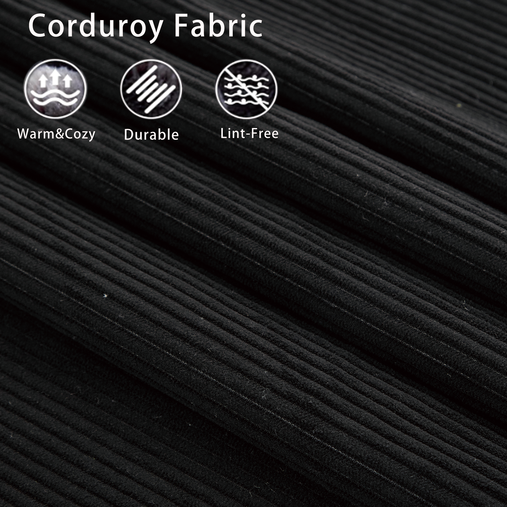 [NEW ARRIVED] [VIDEO PROVIDED]Modular Sofa,No Armrests,At will DIY,Soft Corduroy Fabric,Neck Pillow-Back Lounge Sofa Chair,Reading Nook, or Apartment Living, Lumbar Pillow,2 Seats,Upholstered,Black