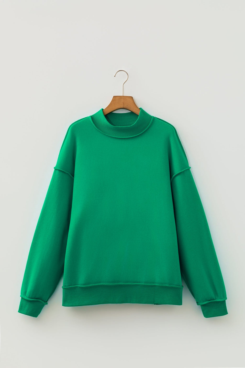 Reversible Mock Neck Oversize Drop Shoulder Sweatshirt