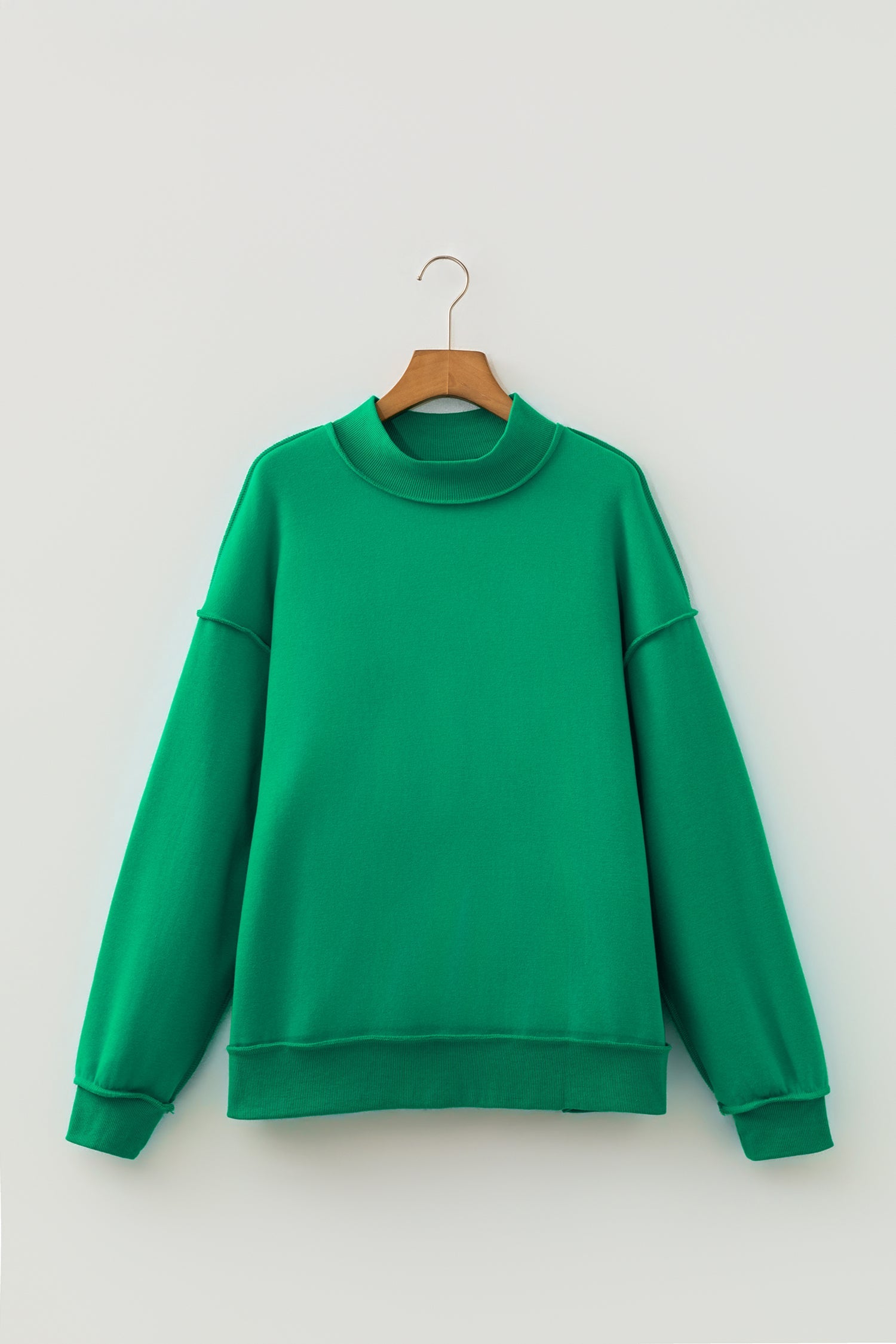 Reversible Mock Neck Oversize Drop Shoulder Sweatshirt