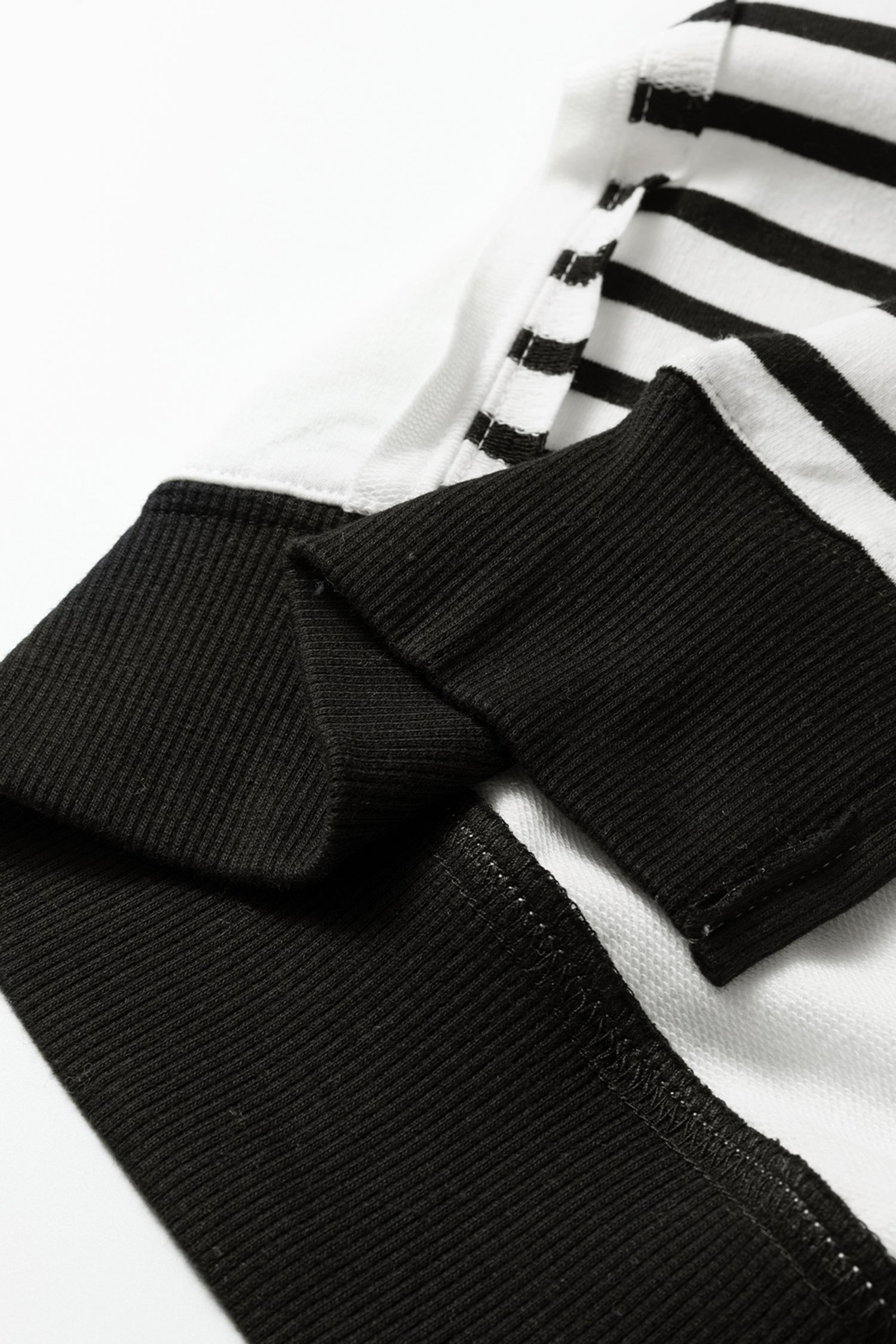 Stripe Sleeve Patchwork Casual Knit Top