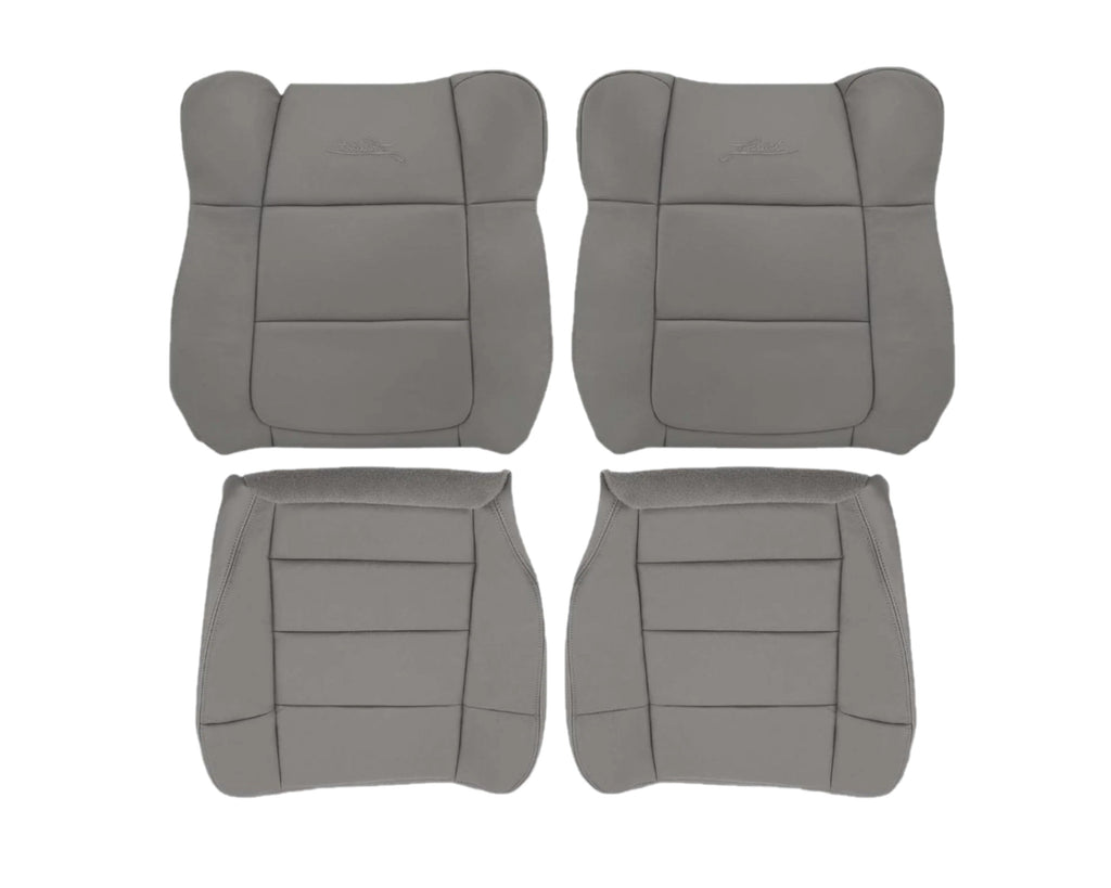 2001-2002 Ford F150 Lariat Super Crew Cab Seat Cover in Gray: Choose Leather or Vinyl