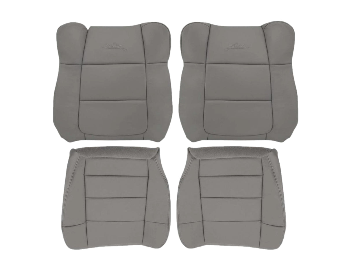 2001-2002 Ford F150 Lariat Super Crew Cab Seat Cover in Gray: Choose Leather or Vinyl