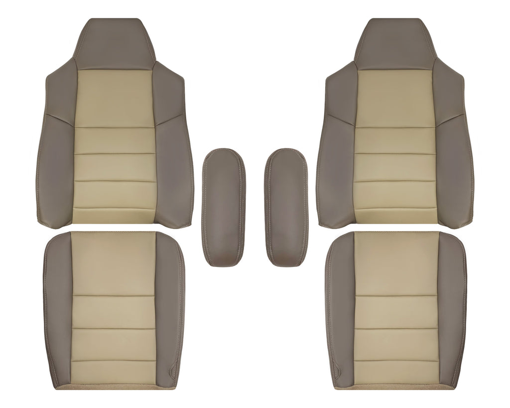 2002 - 2004 Ford Excursion Eddie Bauer Replacement Seat Covers 2 Tone Gray-Tan: Choose From Variations