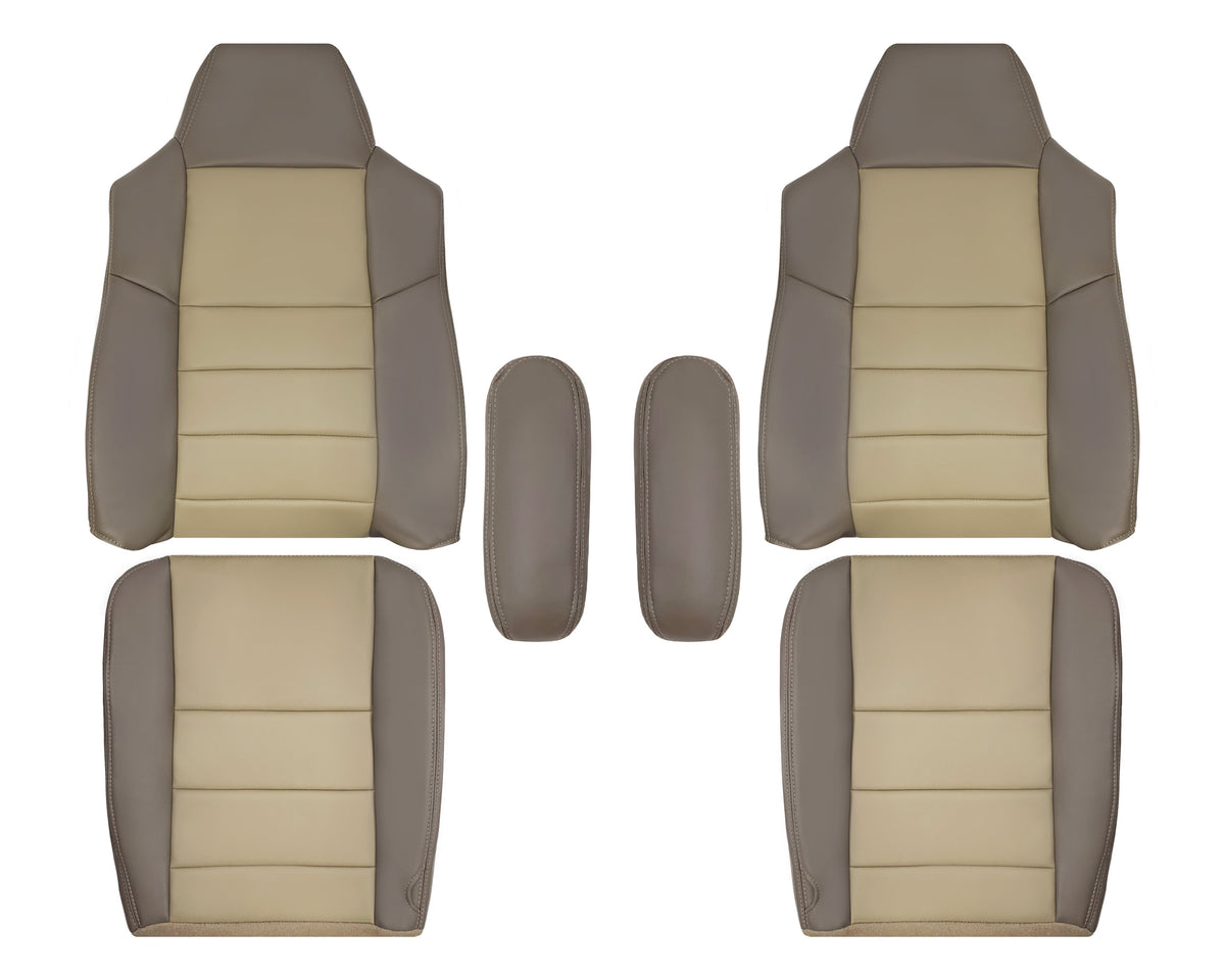 2002 - 2004 Ford Excursion Eddie Bauer Replacement Seat Covers 2 Tone Gray-Tan: Choose From Variations