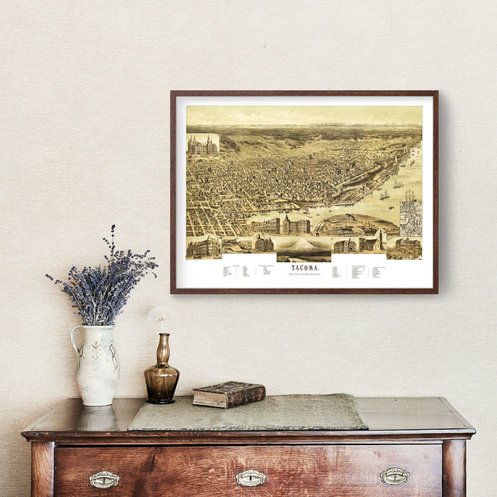 Vintage Map of Tacoma, Washington 1890