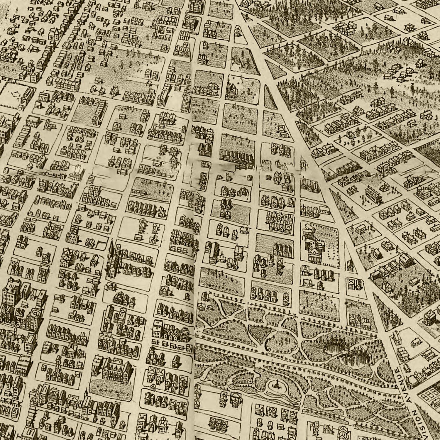 Vintage Map of Tacoma, Washington 1893