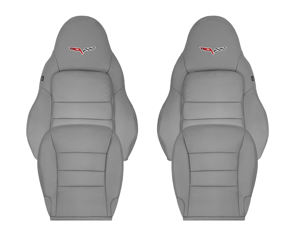 2005-2013 Chevy Corvette Replacement Seat Covers: C6 Gray Perforated