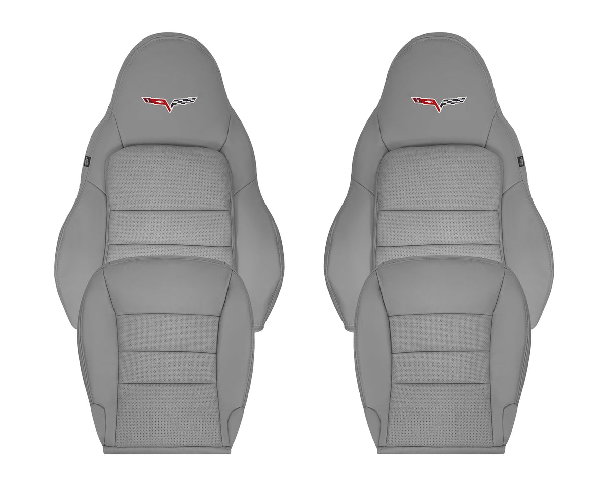 2005-2013 Chevy Corvette Replacement Seat Covers: C6 Gray Perforated