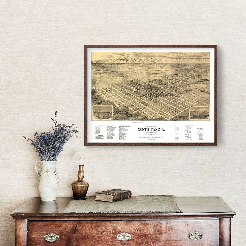 Vintage Map of North Yakima, Washington 1889