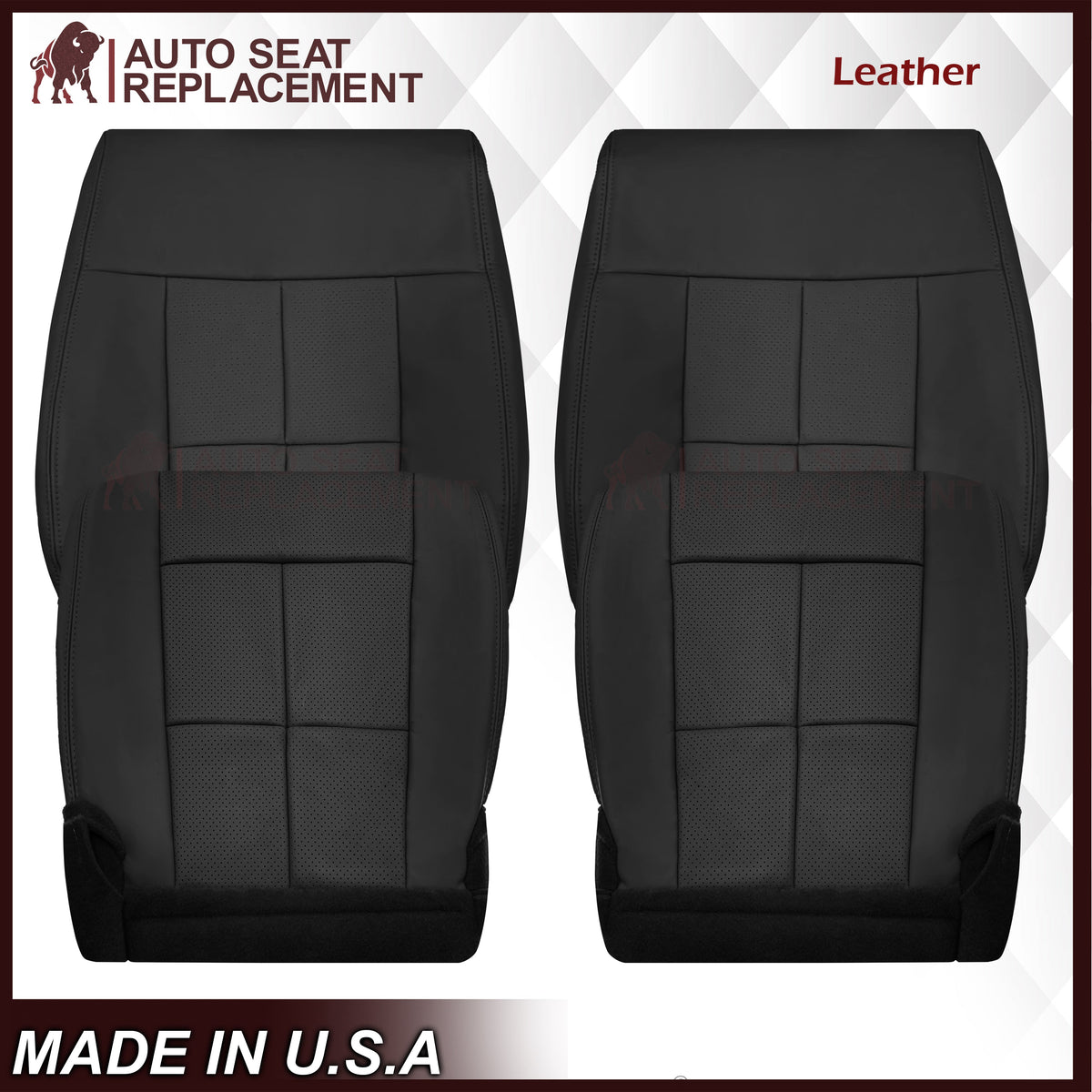 2007 - 2014 Lincoln Navigator Replacement Seat Covers in Black Leather or Synthetic Leather