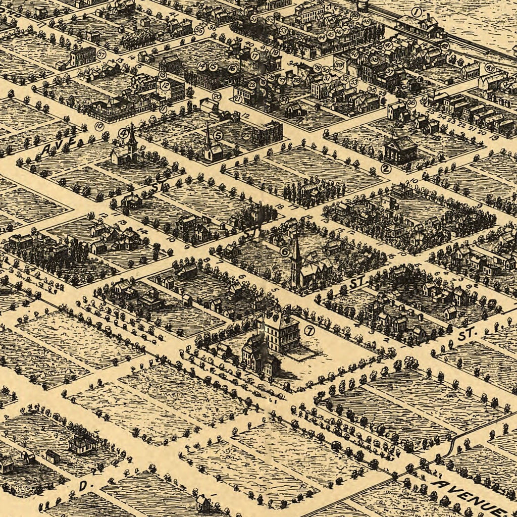 Vintage Map of North Yakima, Washington 1889