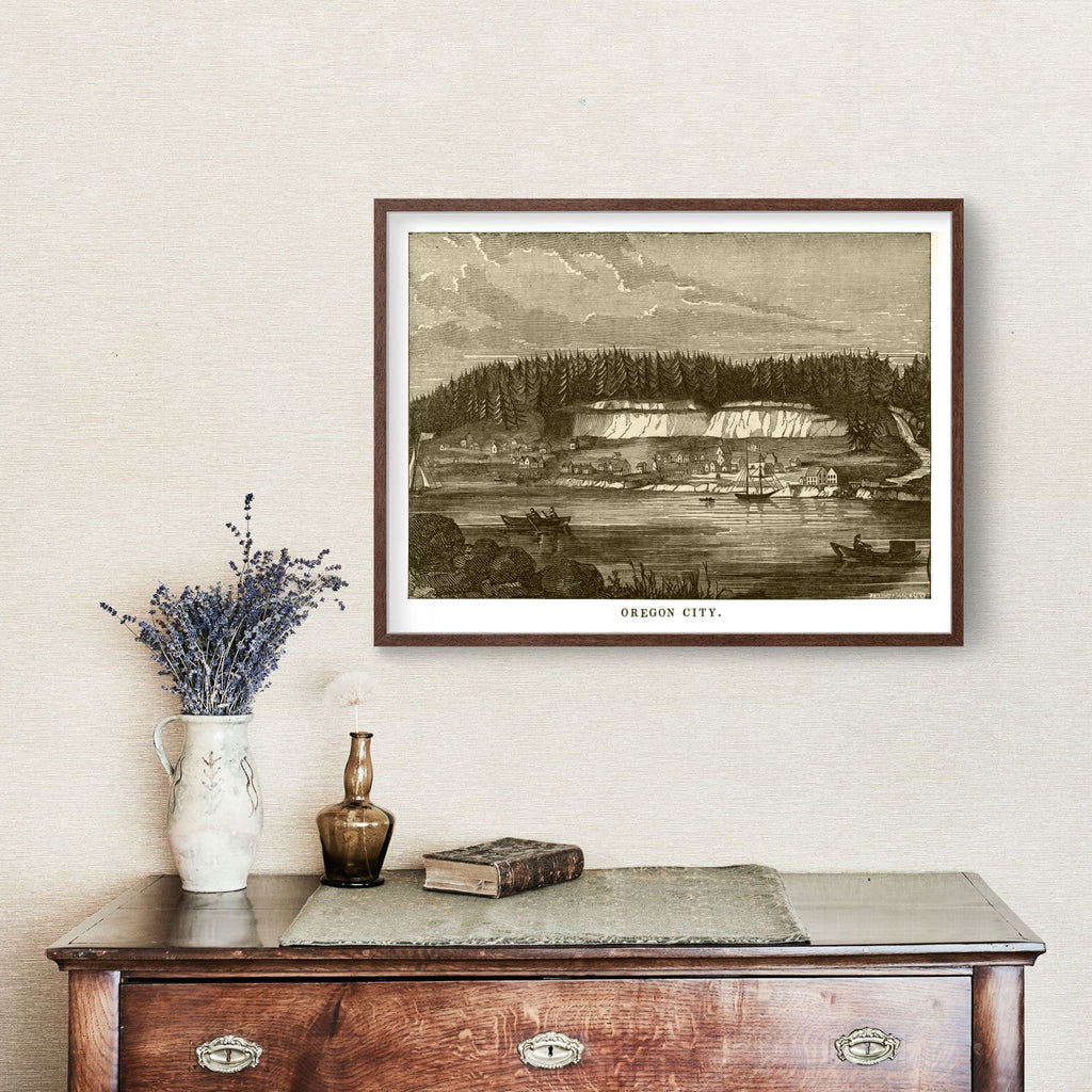 Vintage Map of Oregon City, Oregon 1880