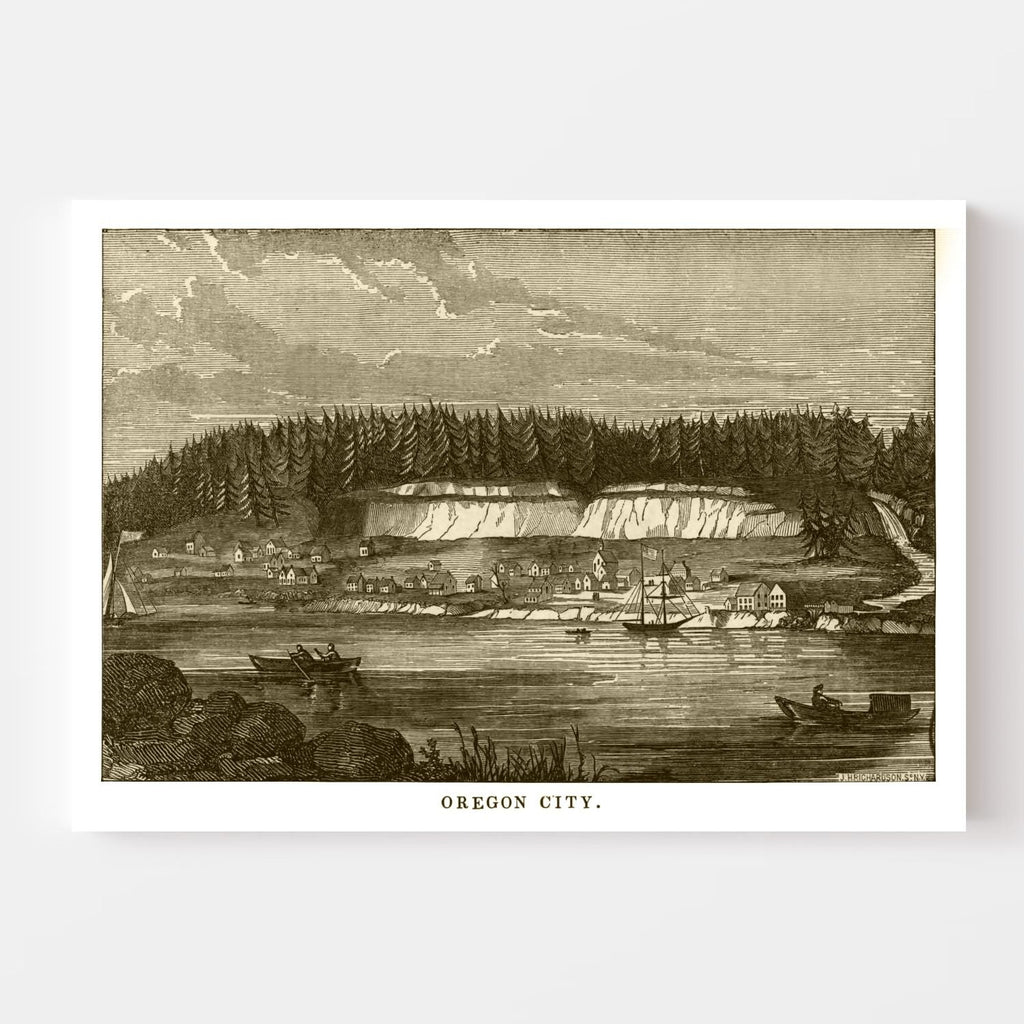 Vintage Map of Oregon City, Oregon 1880